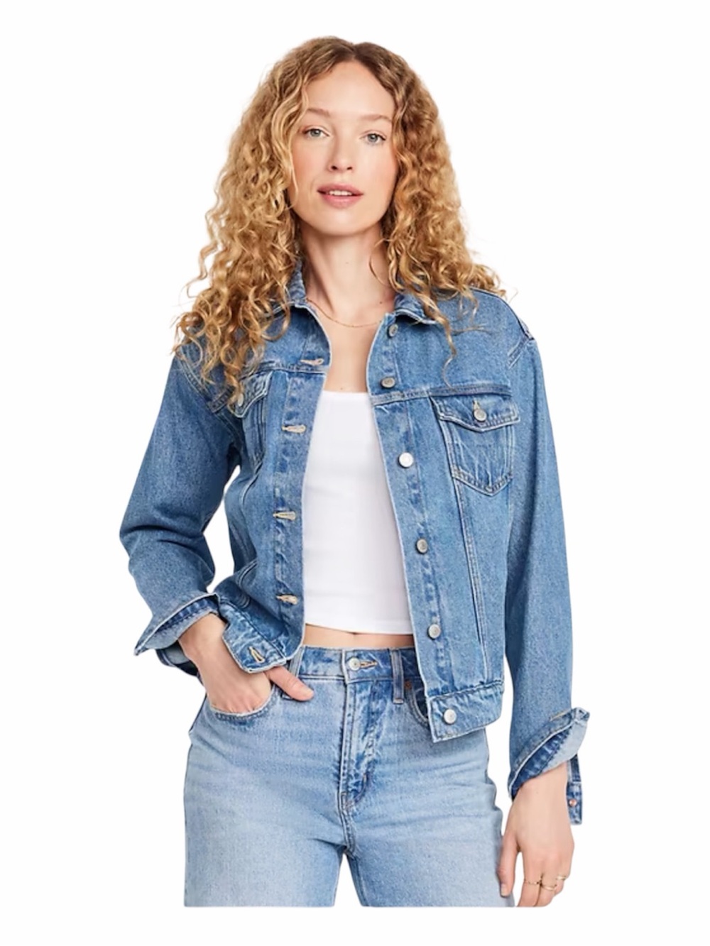 Old Navy Classic Jean Jacket, Medium Wash, Size XL